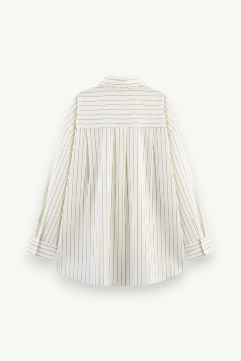 Boyfriend-Style Striped Tie Shirt