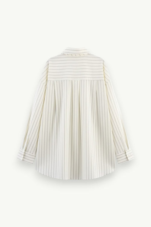 Boyfriend-Style Striped Tie Shirt