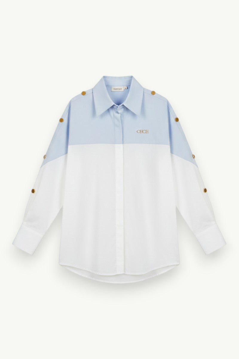Contrast Splice Commuter Business Shirt