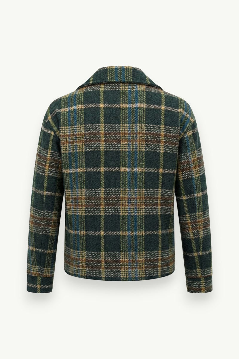 Y2K Plaid Short Windbreaker Jacket