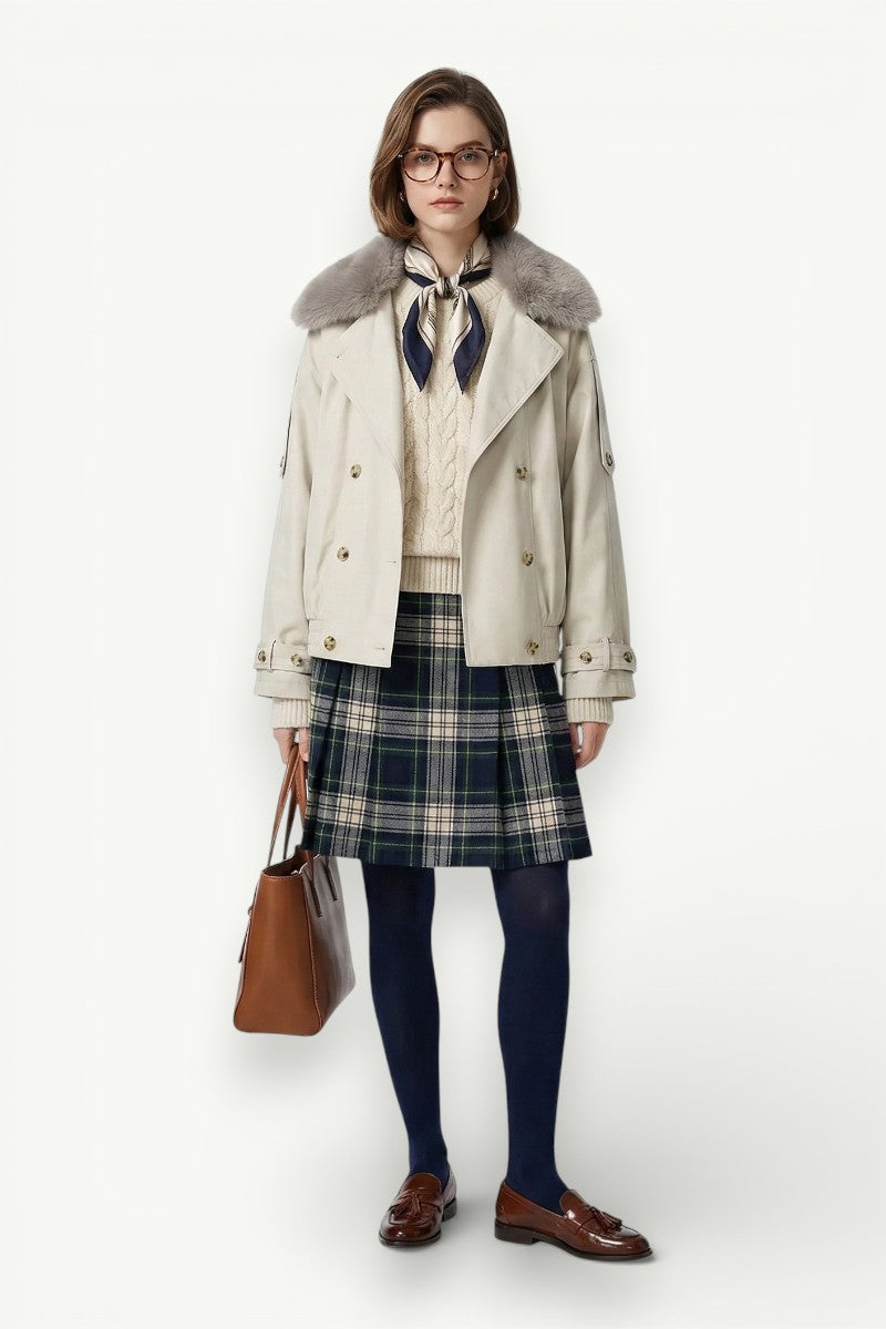 Double-Breasted Cropped Jacket