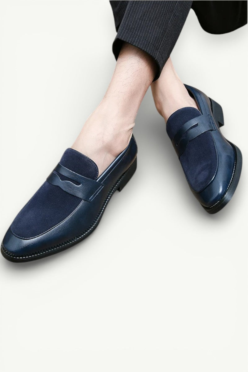 Suede Splice Slip-On Loafers