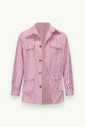 Striped Pocket Belted Shirt