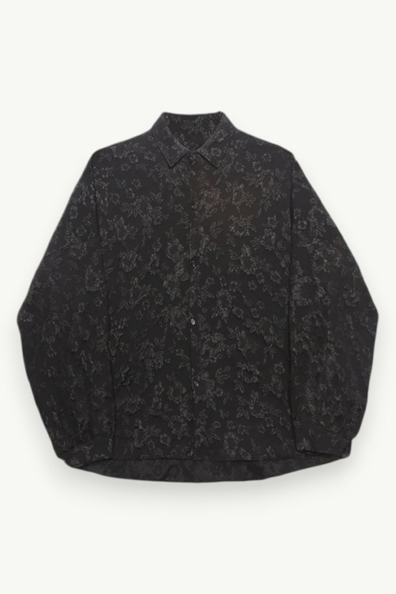 Textured Jacquard Batwing Shirt