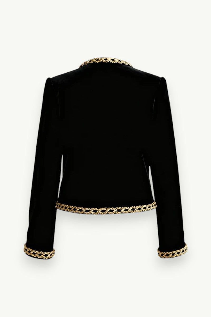 Gold-Embroidered Velvet Evening Jacket