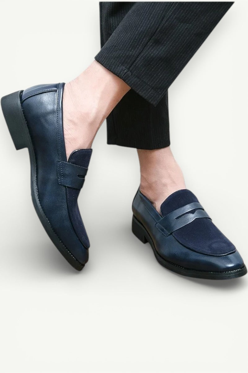 Suede Splice Slip-On Loafers