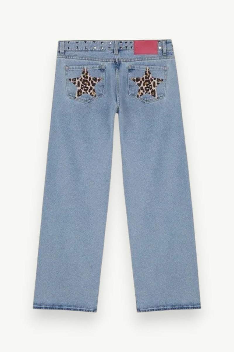 Spliced Baggy Wide-Leg Jeans