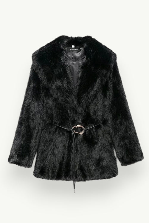 Belted Medium-Length Loose Winter Coat