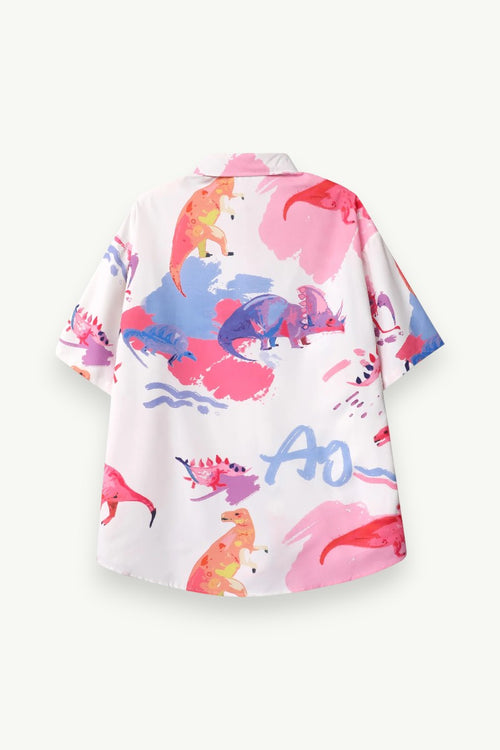 Dinosaur Print Casual Shirt