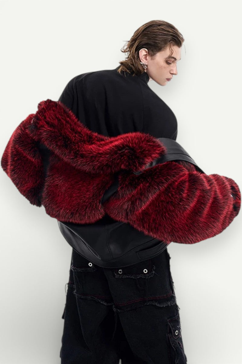 Luxury Patchwork Faux Fur Zip Jacket