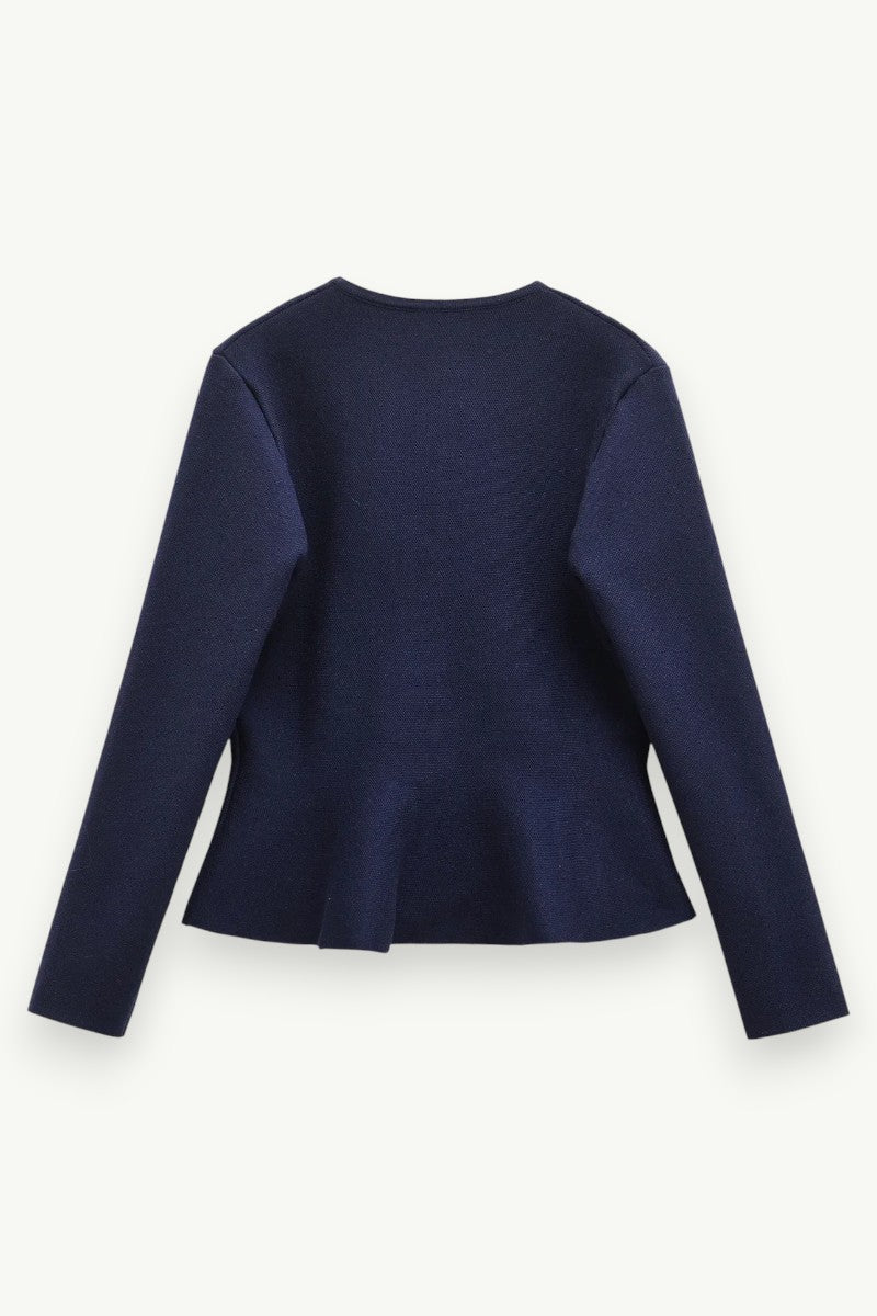 Vintage Button-Detail Hem Cardigan