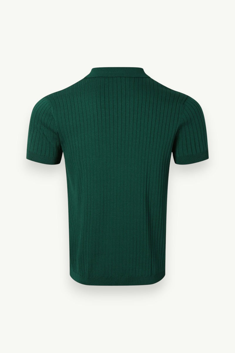 Retro Knit Lapel Polo Shirt