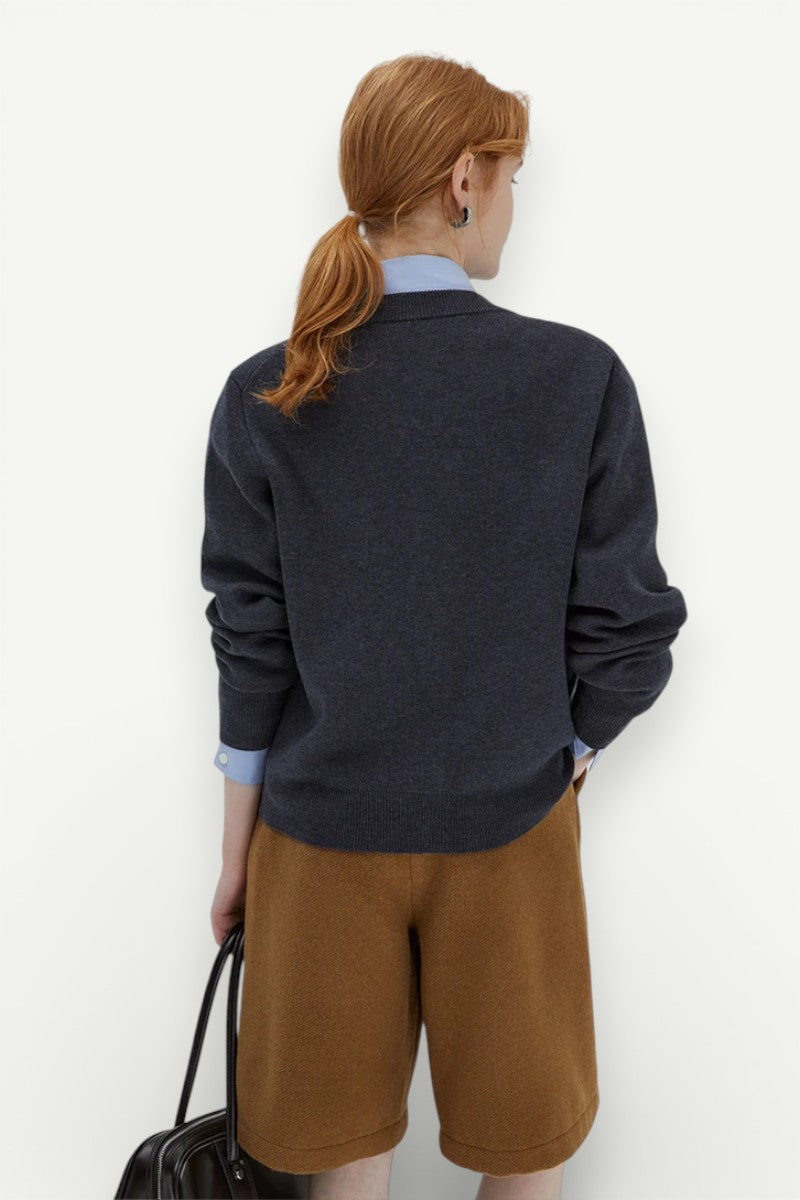 Vintage Knit Button-Front Cardigan Sweater