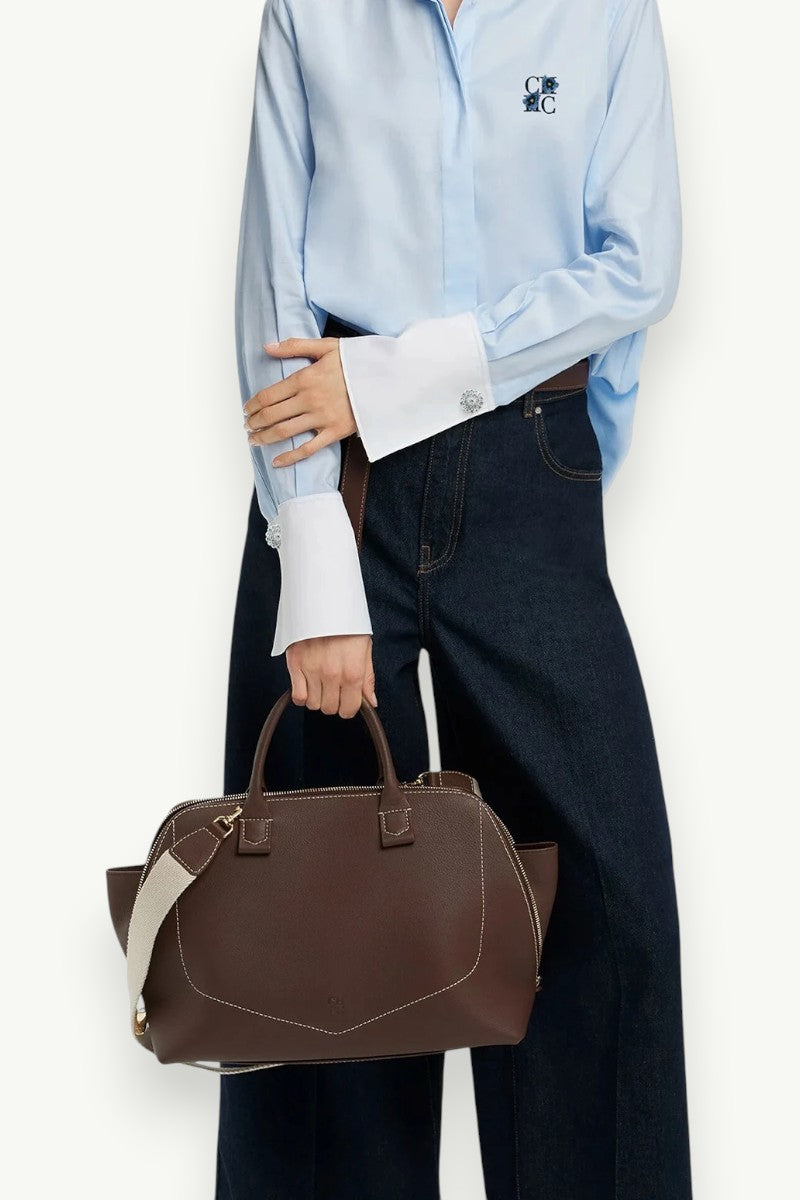 Embroidered Floral Stripe Casual Shirt