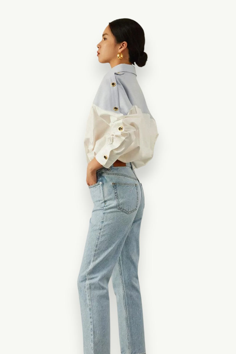 Contrast Splice Commuter Business Shirt