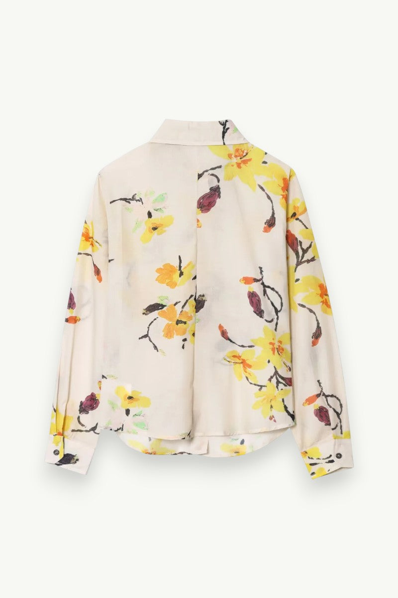 Floral Print Loose Button-Down Shirt