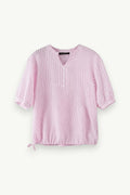 Elegant Striped V-Neck Work Blouse