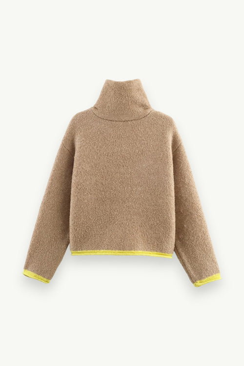 Color-Block Knit Bomber Jacket