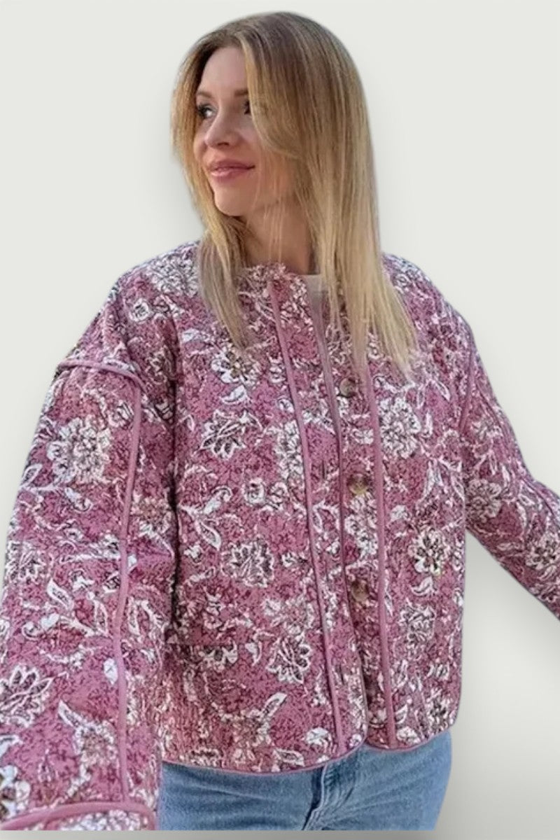 Elegant Floral Quilted Jacket