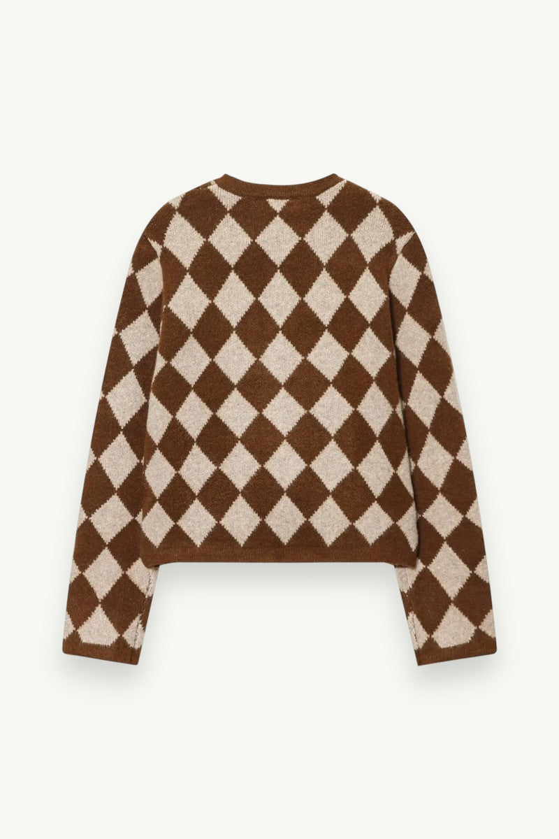 Vintage Argyle Knit Button Cardigan