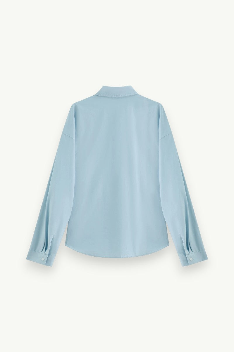 Minimalist Contrast-Trim Cotton Office Shirt