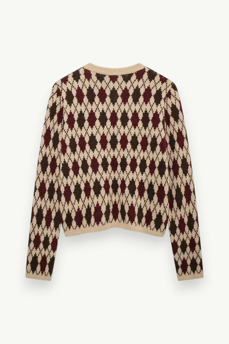 Knit Button-Up Cardigan Pockets