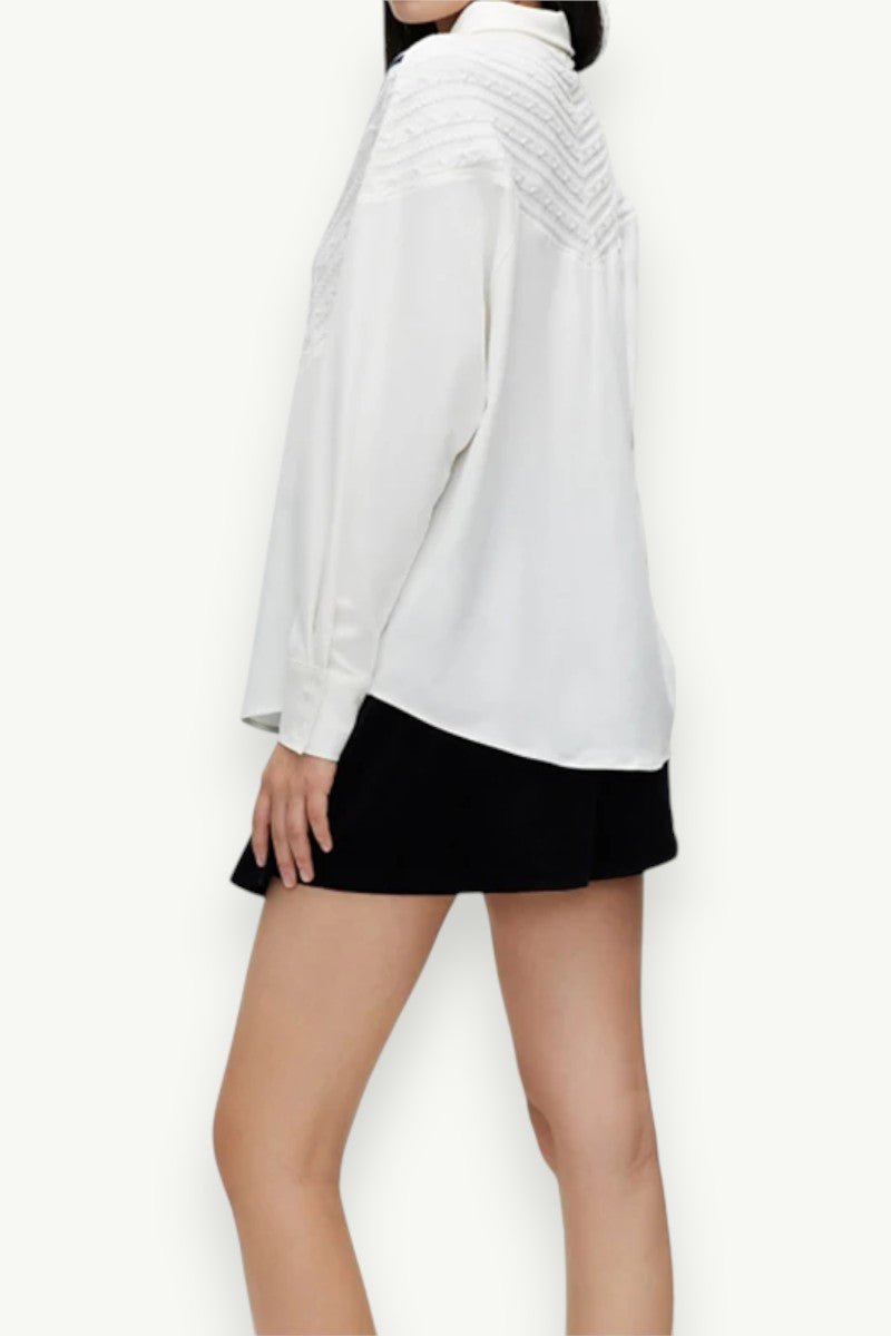 Knitted Patchwork Stripe Office Shirt