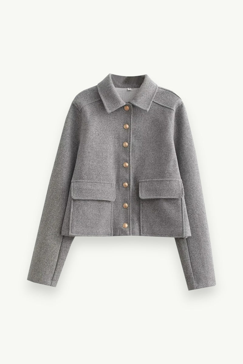 Cropped Aviator-Style Bomber Jacket