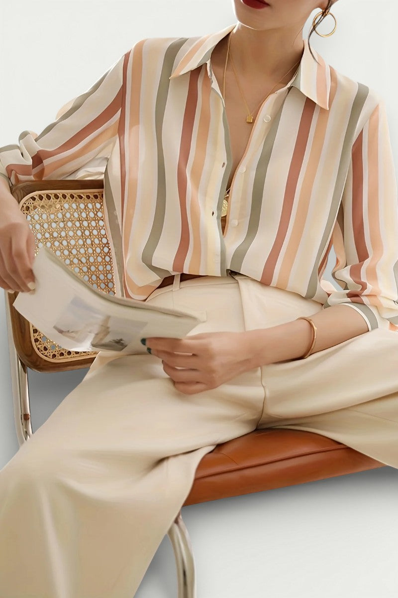 Striped Button-Down Work Shirt
