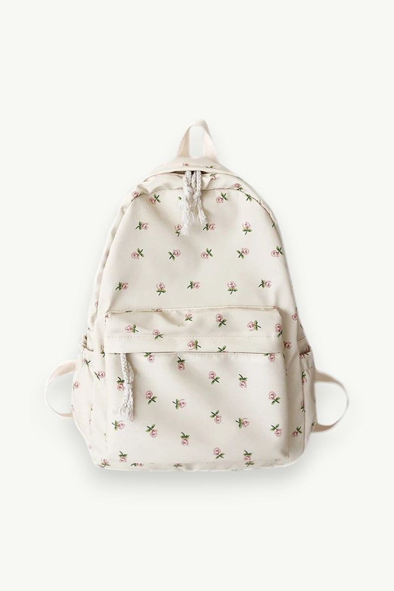 Floral White School Backpack