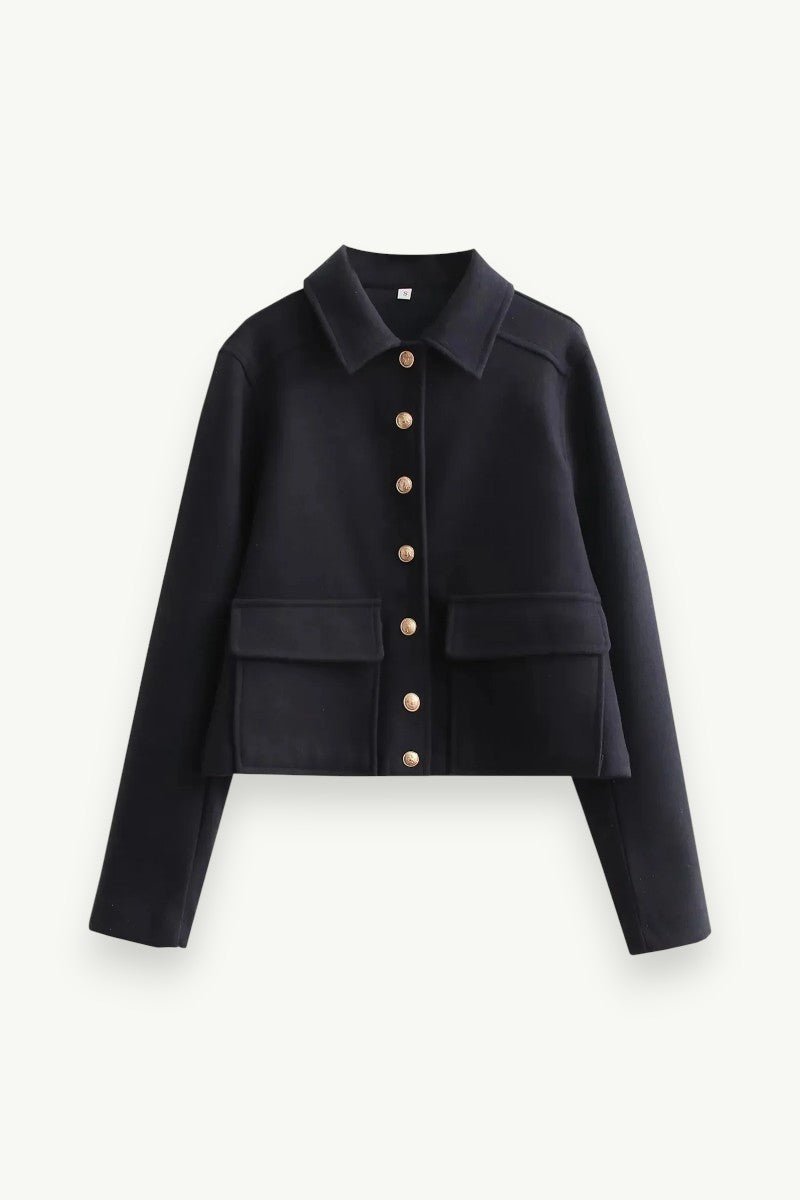 Cropped Aviator-Style Bomber Jacket