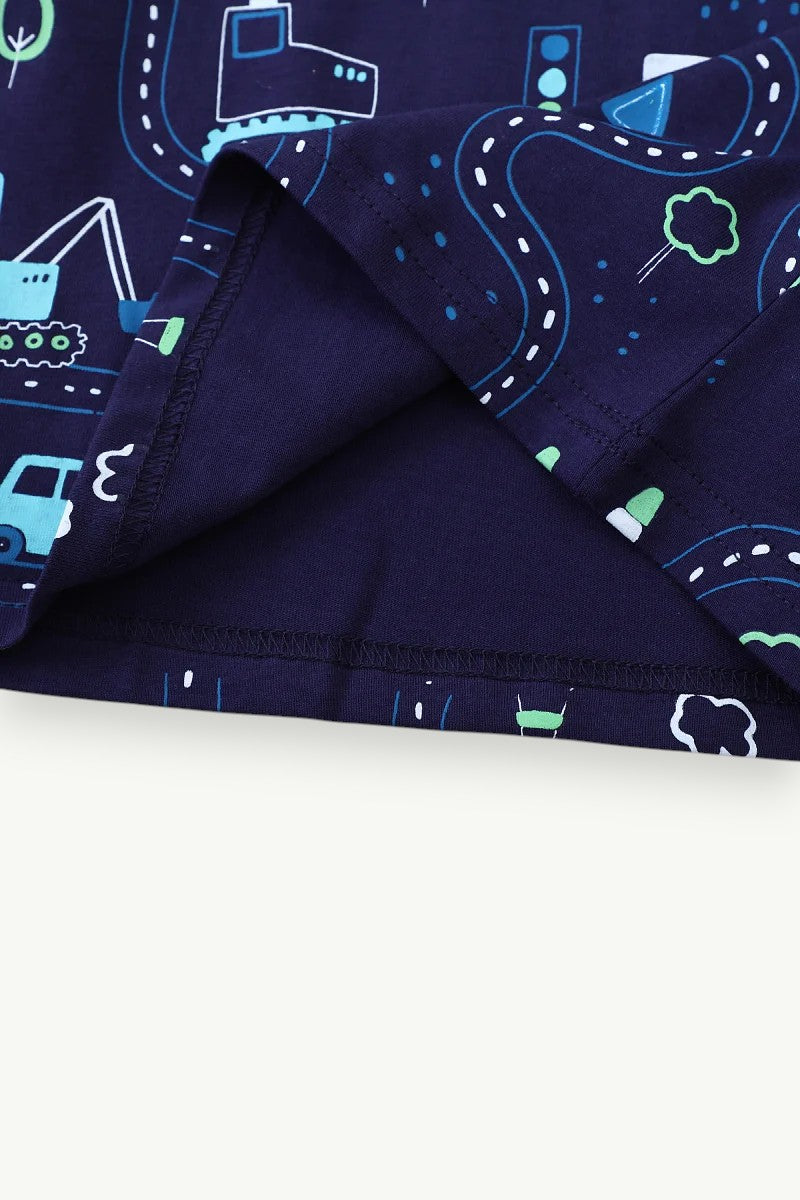 Kids Striped Cotton Cartoon Tee