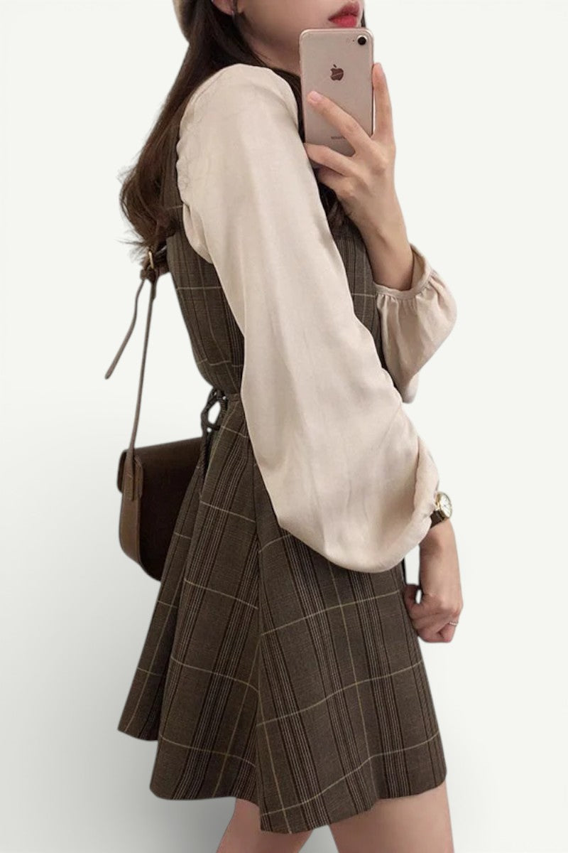 Plaid A-Line Shirt Dress