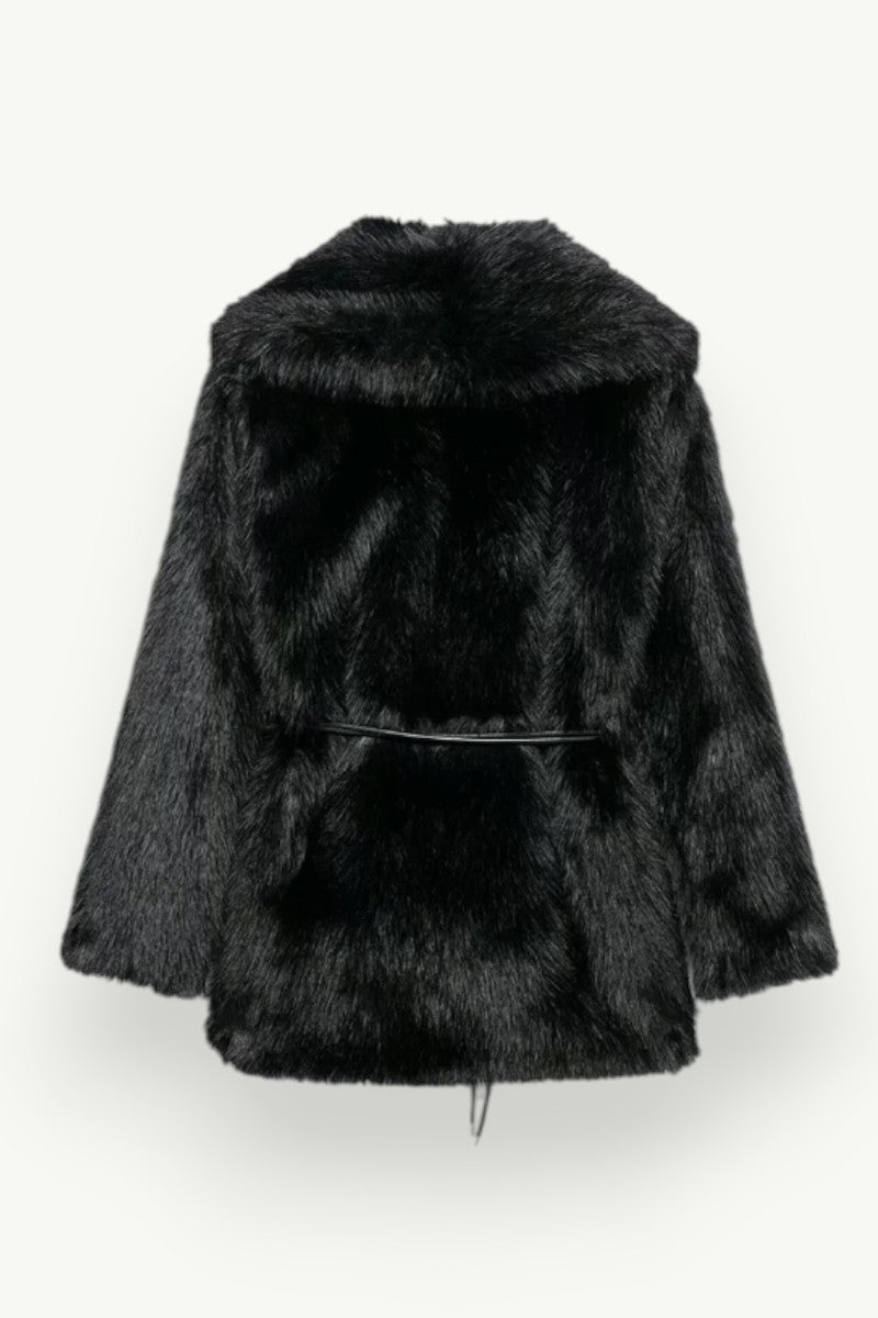 Belted Medium-Length Loose Winter Coat