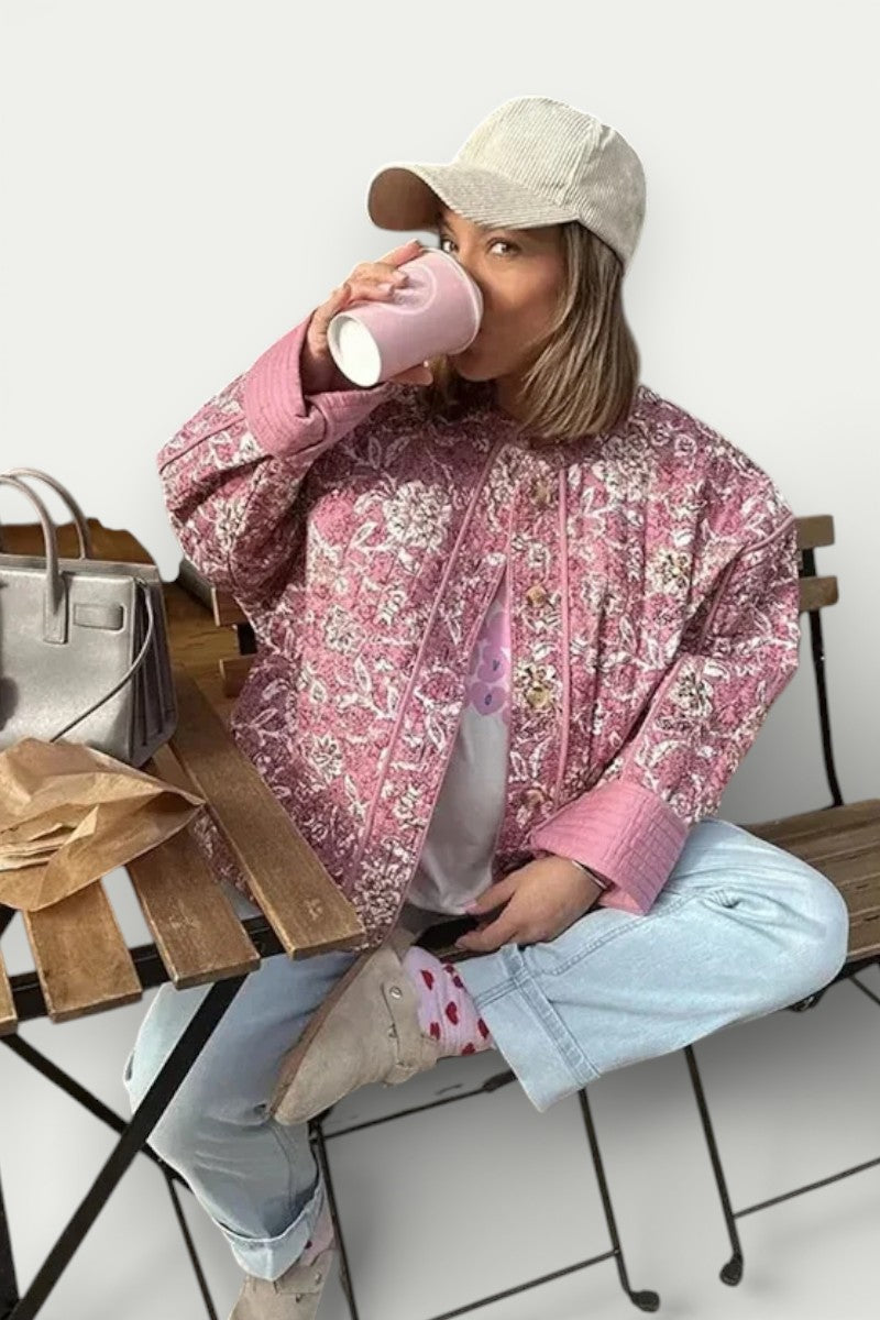 Elegant Floral Quilted Jacket