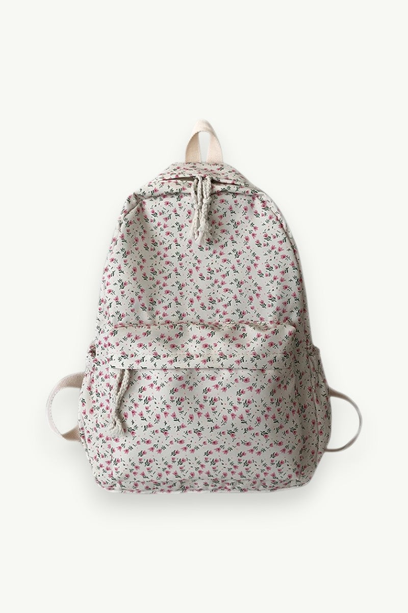 Floral White School Backpack