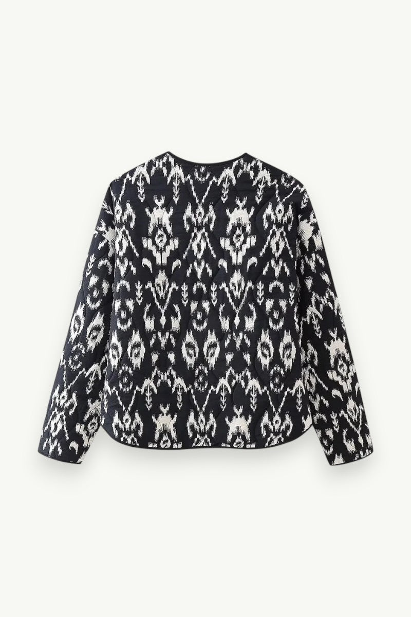 Printed Quilted Cropped Jacket