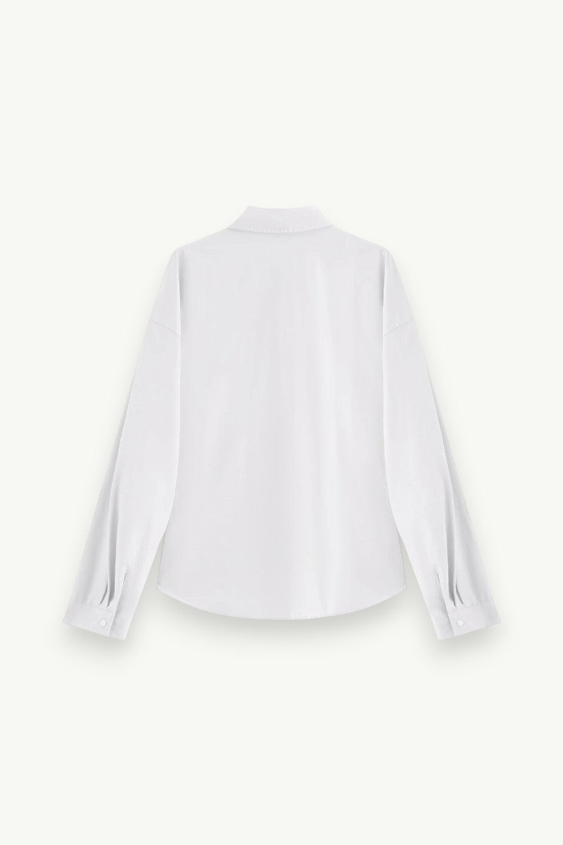 Minimalist Contrast-Trim Cotton Office Shirt