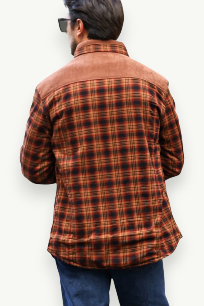 Plaid Sherpa-Lined Casual Jacket