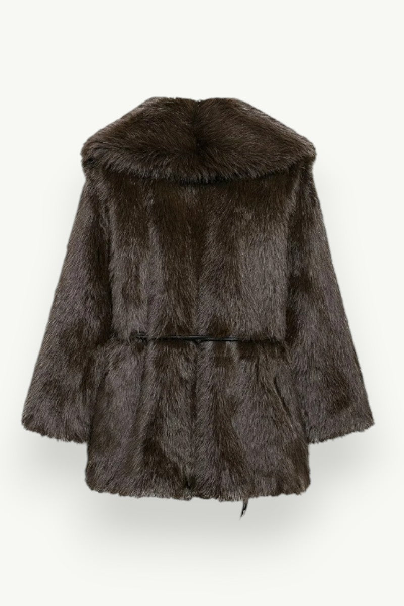 Belted Medium-Length Loose Winter Coat