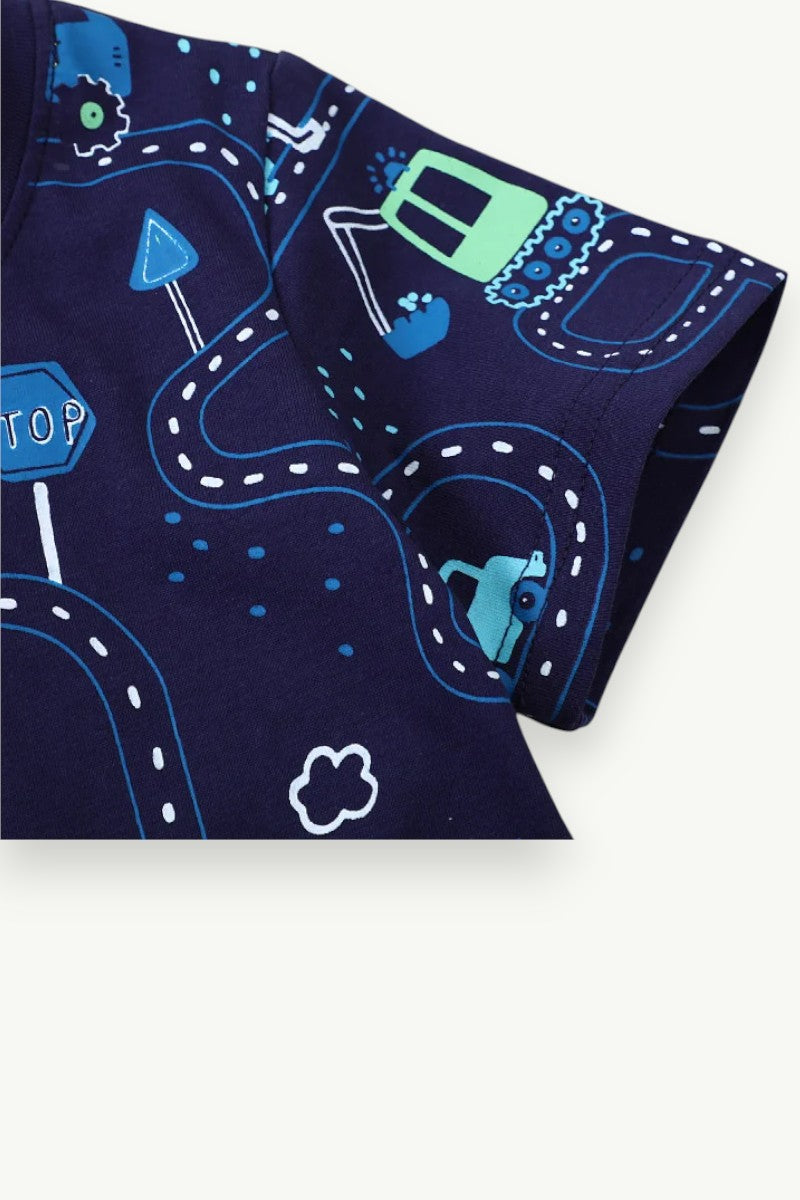 Kids Striped Cotton Cartoon Tee