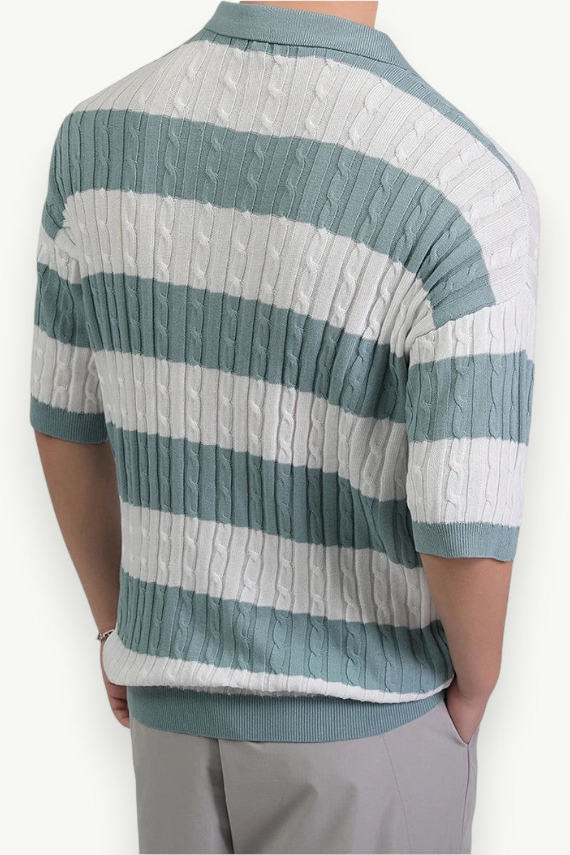 Retro Knit Short-Sleeve Polo Shirt