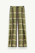 Plaid High-Waist Wide Leg Trousers