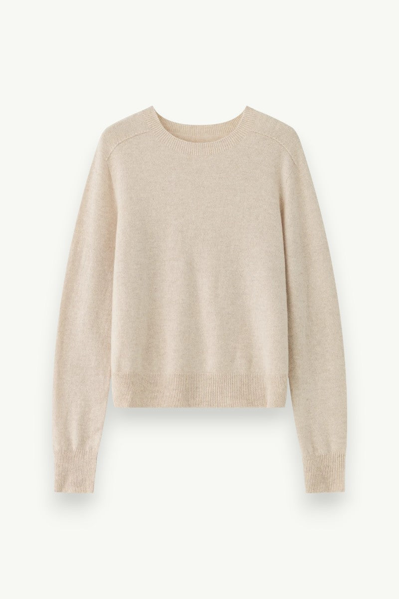 Seamless Wool Crew Neck Knit Sweater