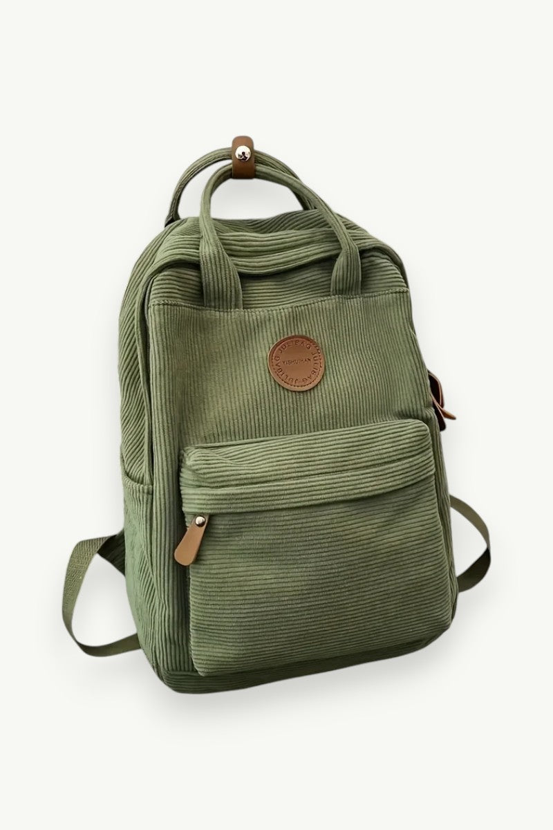 Casual Corduroy School Backpack