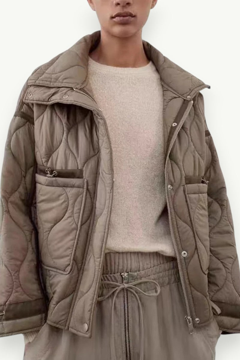 Vintage Stand-Collar Cotton Jacket