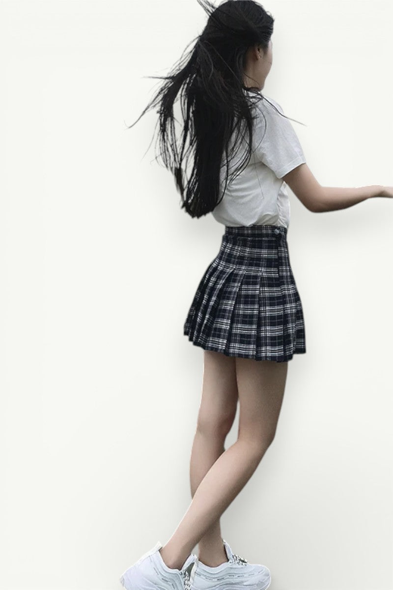 Harajuku Plaid Pleated Mini Skirt