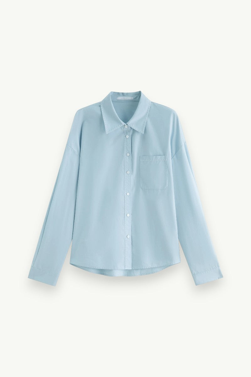 Minimalist Contrast-Trim Cotton Office Shirt