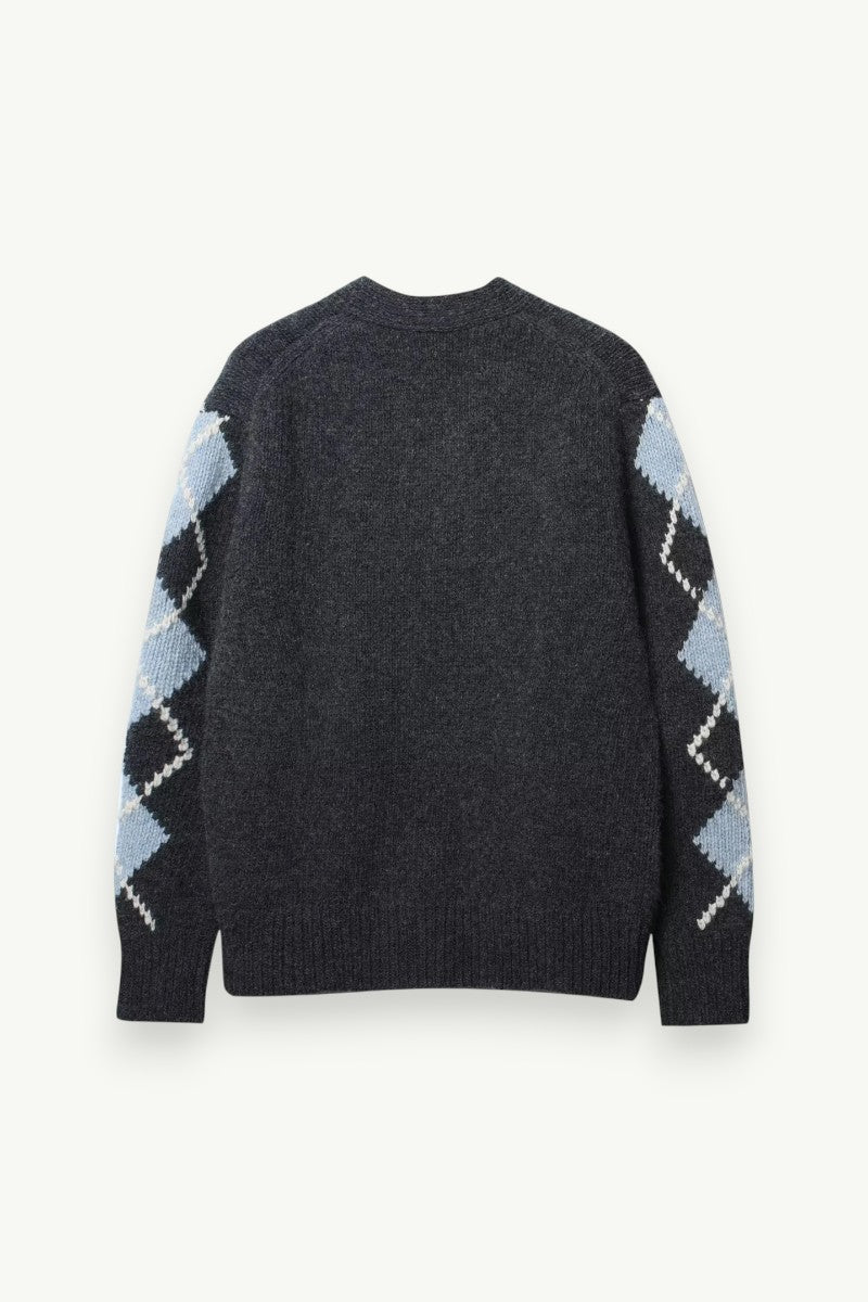 Retro Diamond Knit Cardigan