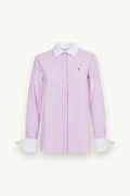 Striped Long-Sleeve Blouse Shirt